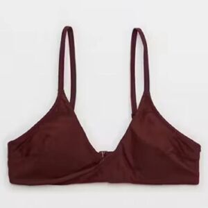 NWT aerie scoop twist purple bikini top XL